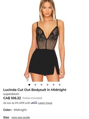 superdown Lucinda Sheer Lace Cut-Out Bodysuit in Black